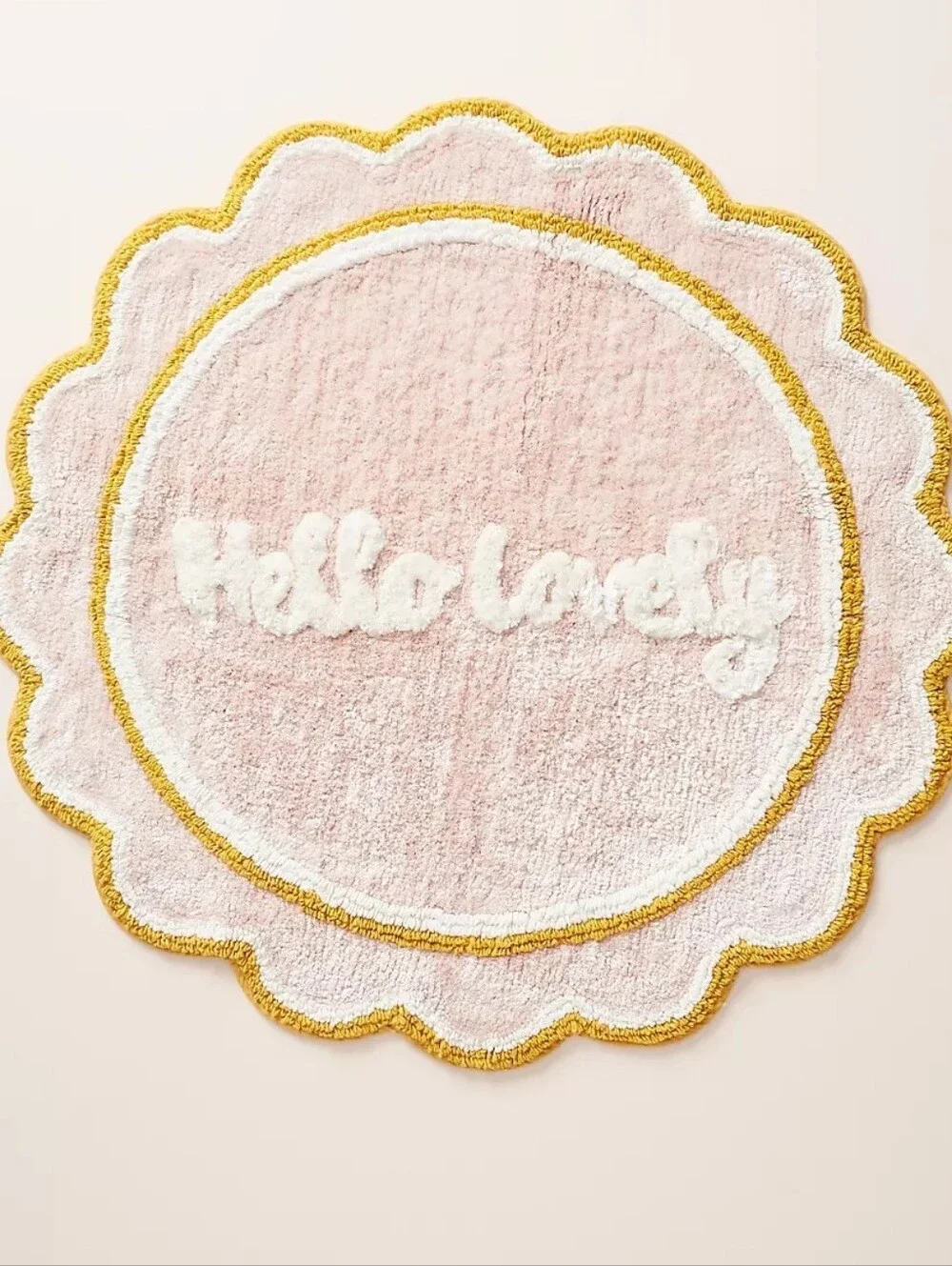 Anthropologie Bath Mat 32 Inch Diameter Cotton And Rayon
